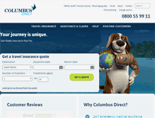 Tablet Screenshot of columbusdirect.co.nz